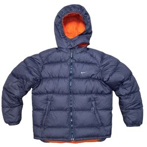 Nike Retro Grey Tag Puffer Jacket Women's Sz M Men's Small Unisex